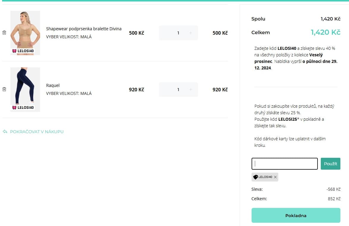 Lelosi - slevový kód -40% na vybrané produkty